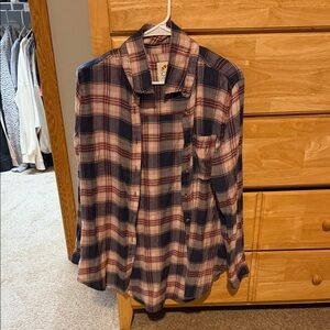 Plaid Button-Up Shirt